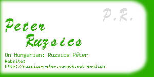 peter ruzsics business card